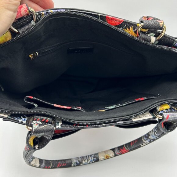 APT 9 Floral Print Handbag Tote With Bow Detail & Multiple Pockets - Picture 4 of 9